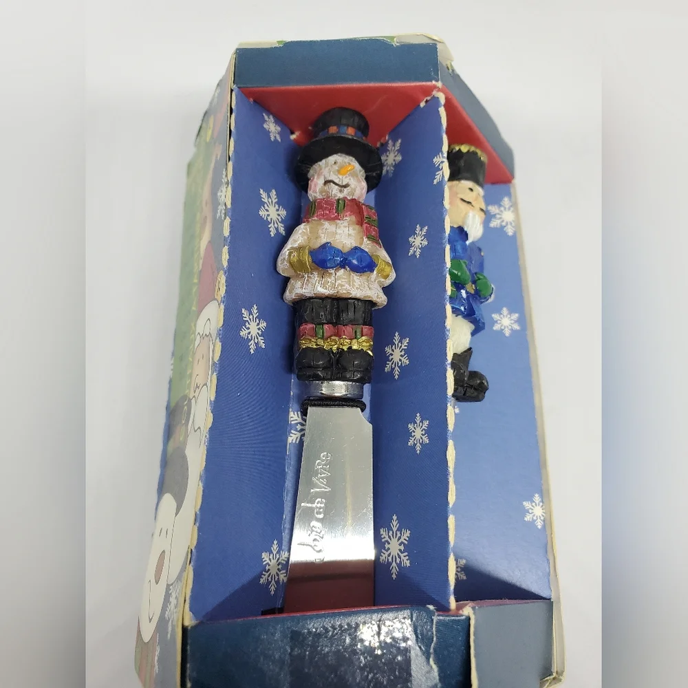 Vintage Joie De Vivre 4pc Resin Holiday Spreaders Cheese Dip Butter ~ Pre-Owned